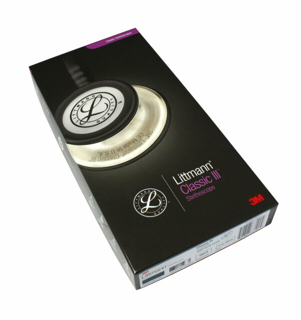 3M Littmann Classic III Monitoring Stethoscope, Black Tube, 27 inch, 5620 - Image 5