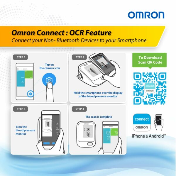 Omron HEM 8712 Automatic Blood Pressure Monitor (White and Blue) - Image 2